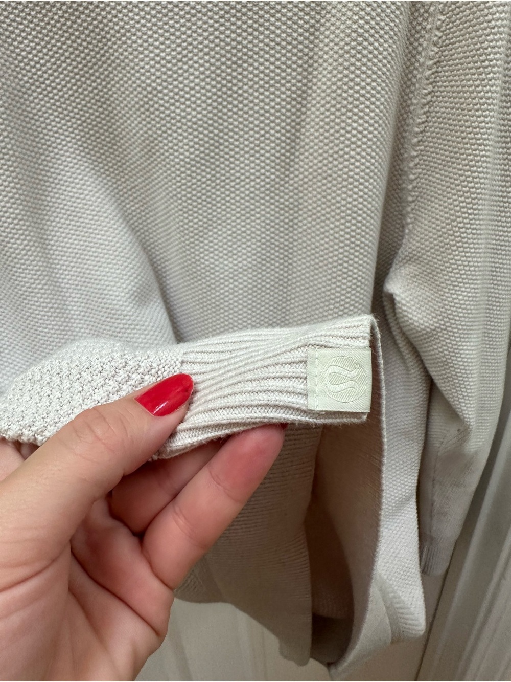 Lululemon Textured Knit Half-Zip Sweater Quarter-Zip Knit Sweater tan Beige XL - Picture 8 of 8